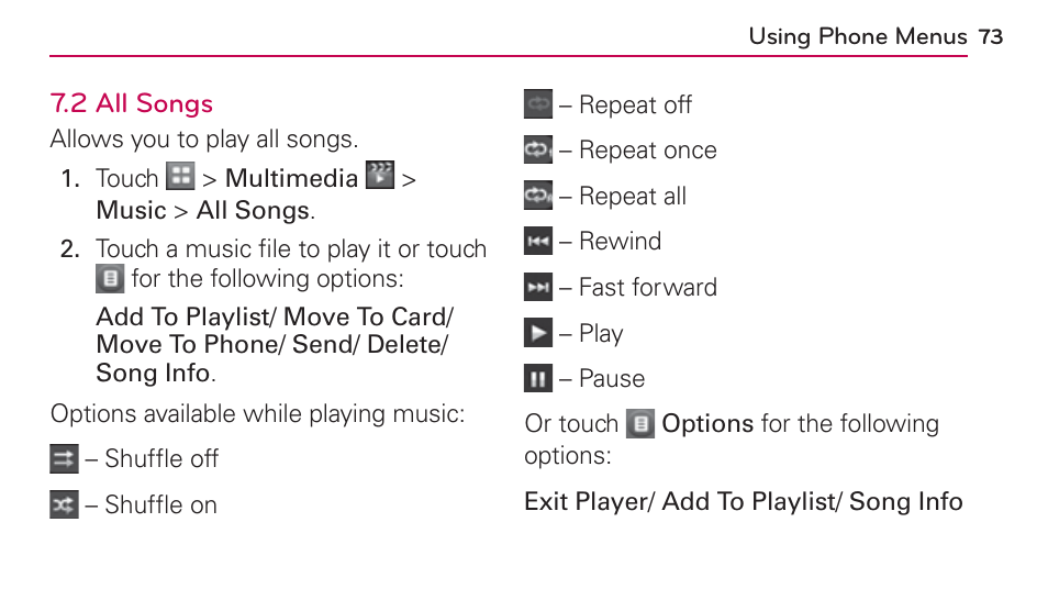 LG UN272 User Manual | Page 73 / 172