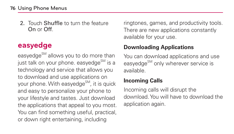 Easyedge | LG UN272 User Manual | Page 76 / 172