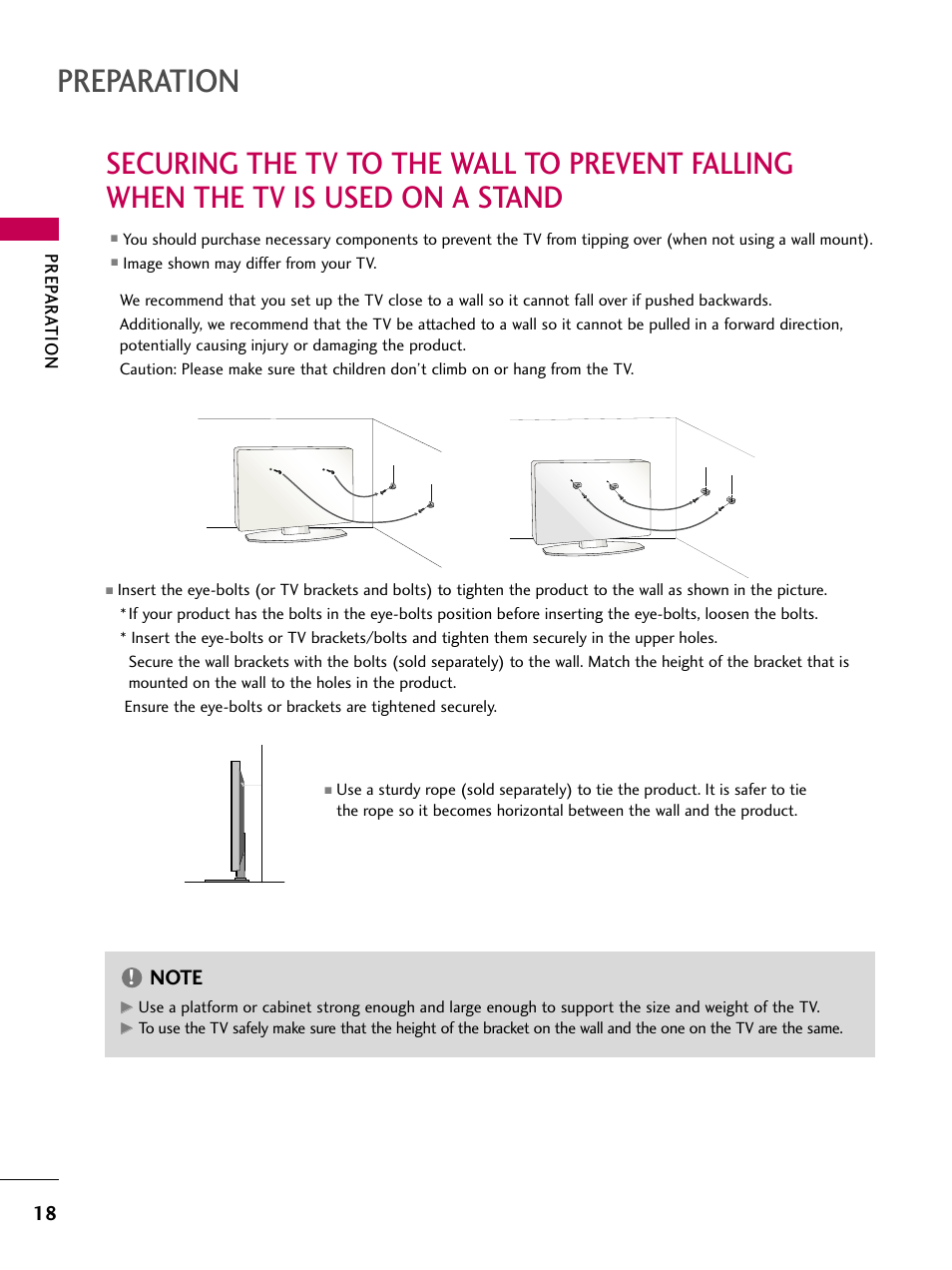 Preparation | LG 26LH210C User Manual | Page 18 / 130