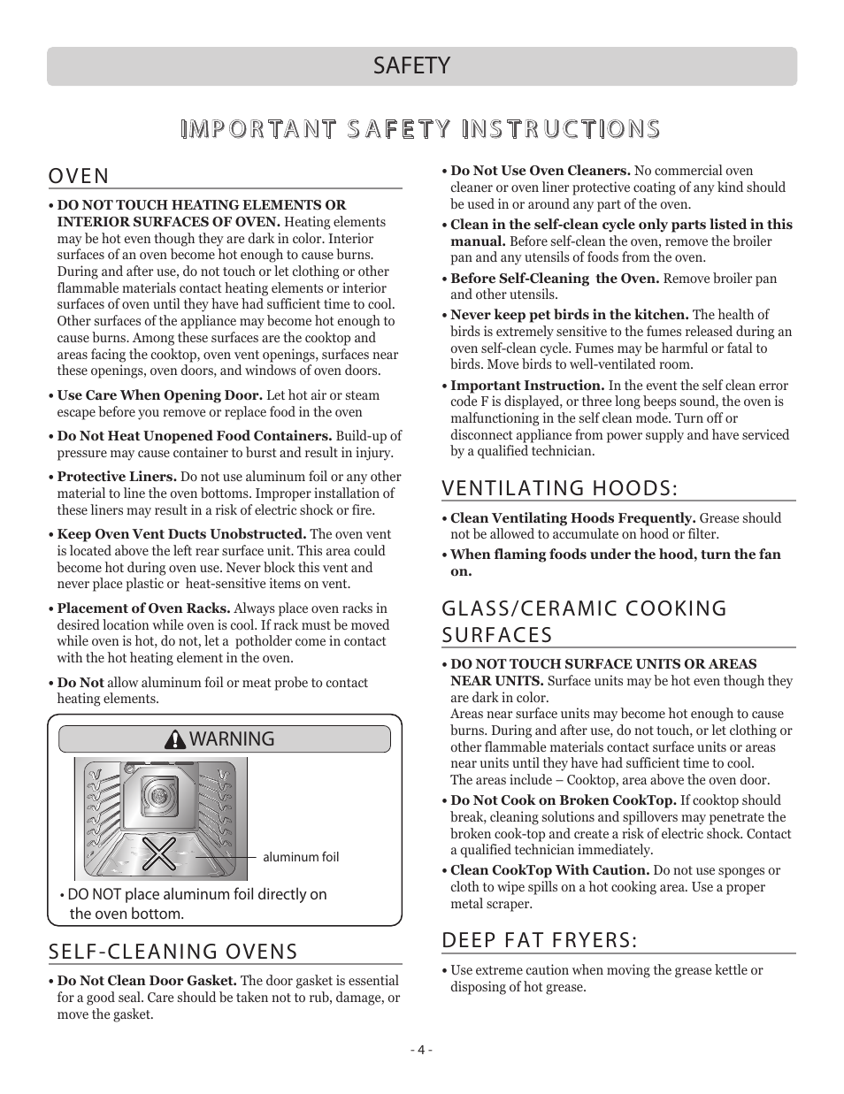 LG LSB5682SW User Manual | Page 4 / 41