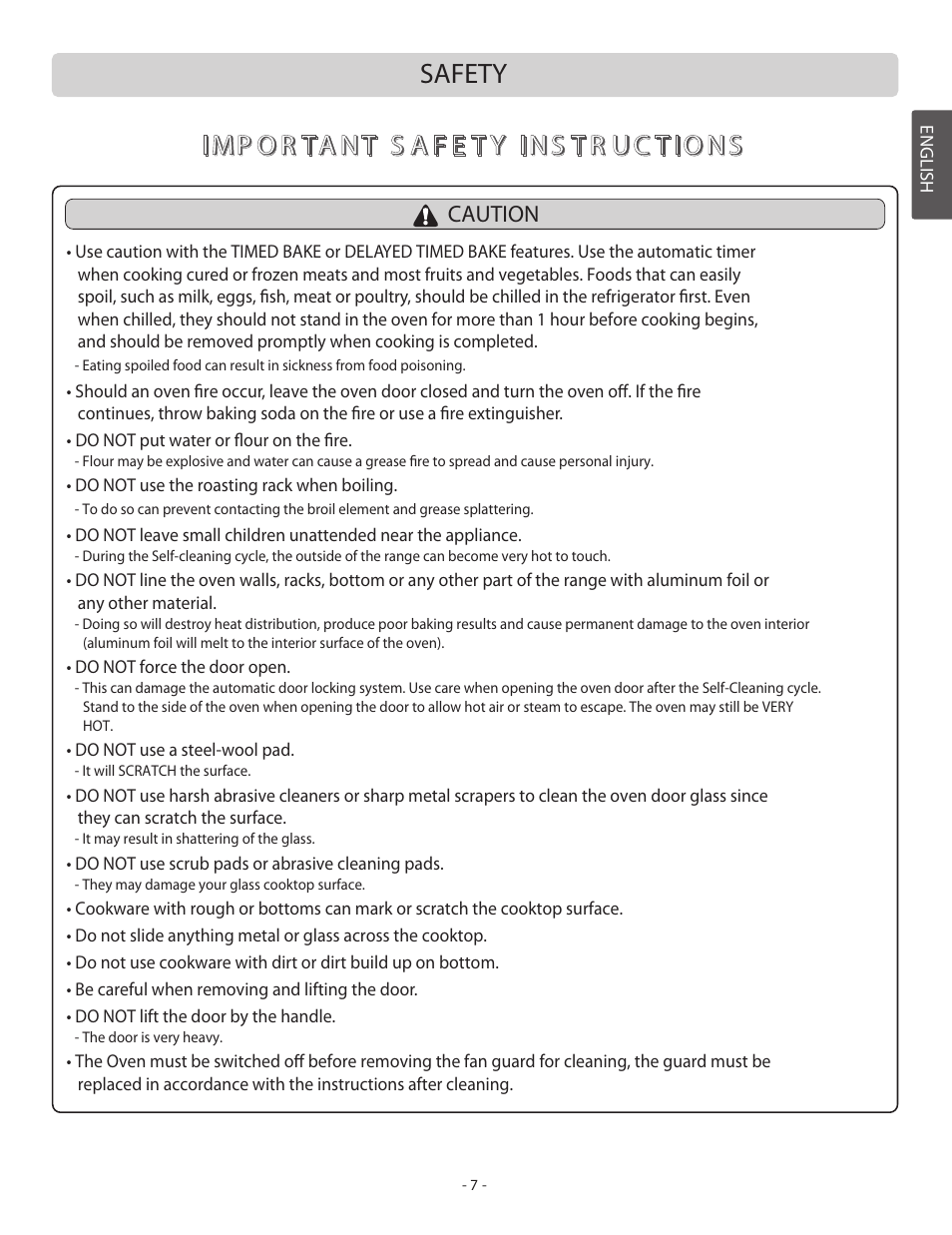 Safety | LG LSB5682SW User Manual | Page 7 / 41