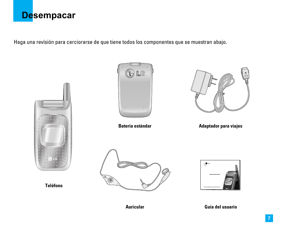 Desempacar | LG C1500 User Manual | Page 105 / 196