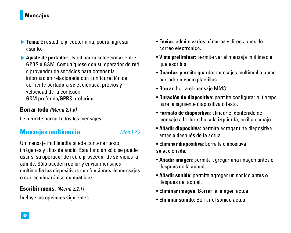 Mensajes multimedia | LG C1500 User Manual | Page 136 / 196