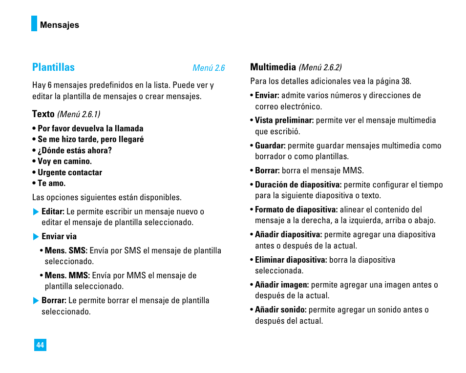 Plantillas | LG C1500 User Manual | Page 142 / 196