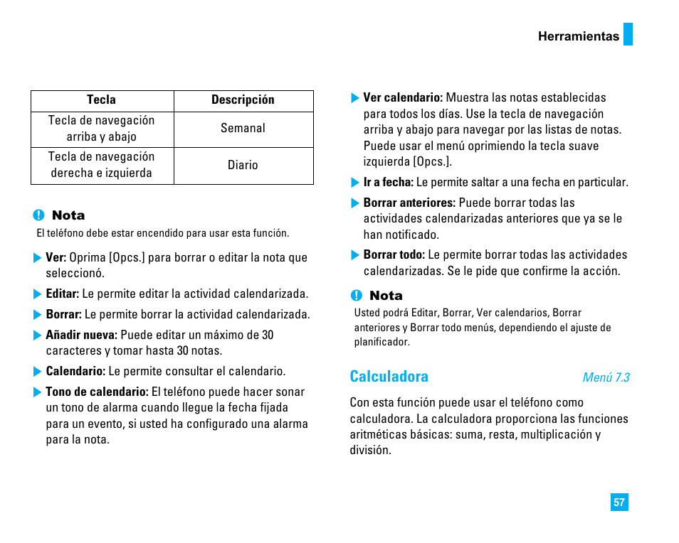 Calculadora | LG C1500 User Manual | Page 155 / 196
