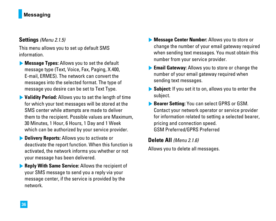 LG C1500 User Manual | Page 40 / 196