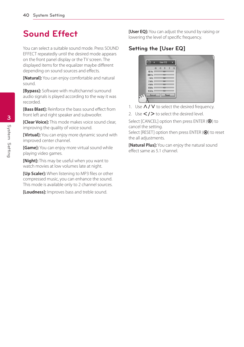 Sound effect, 40 sound effect | LG LHB976 User Manual | Page 40 / 78