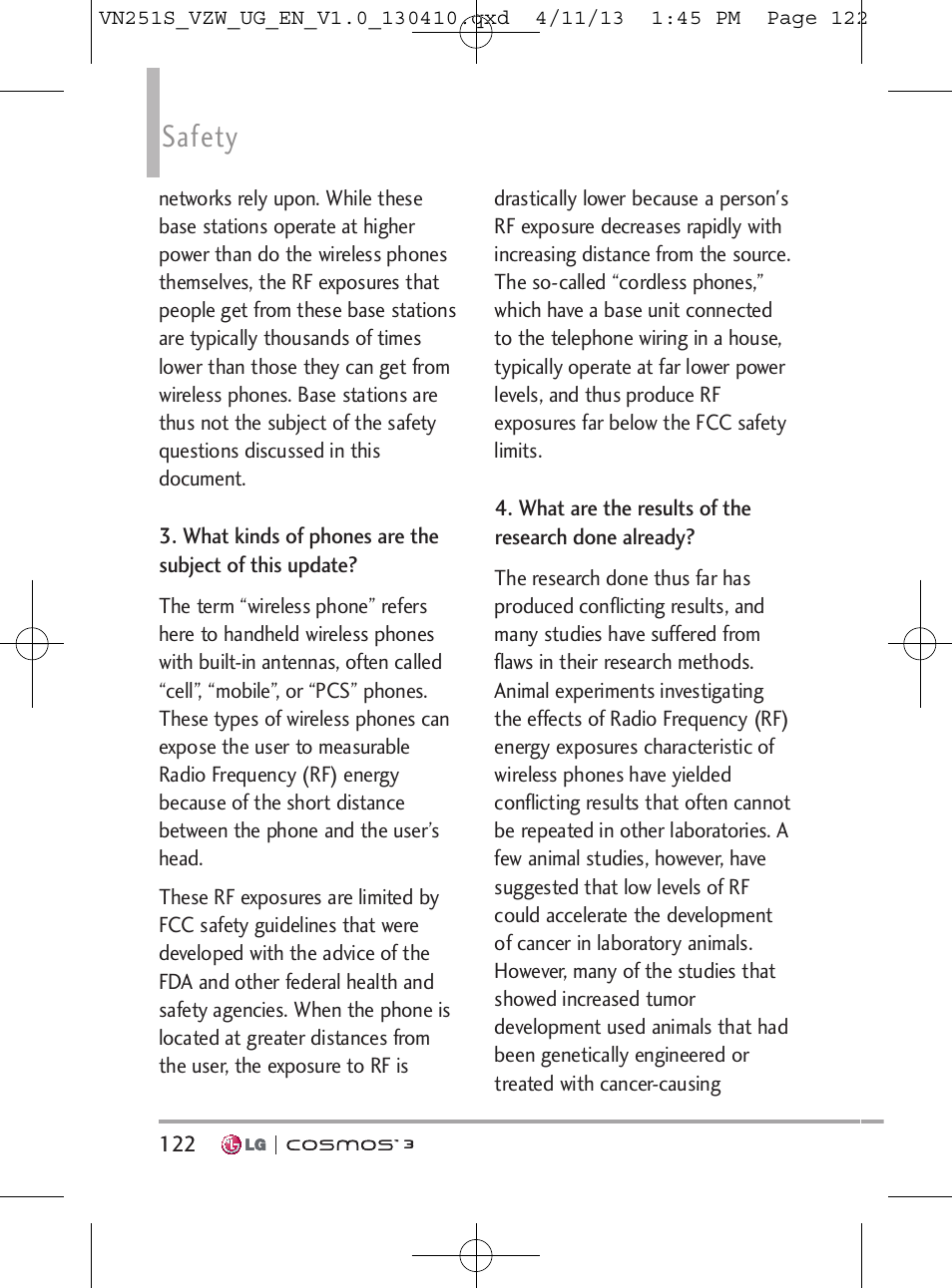 Safety | LG VN251S User Manual | Page 124 / 314