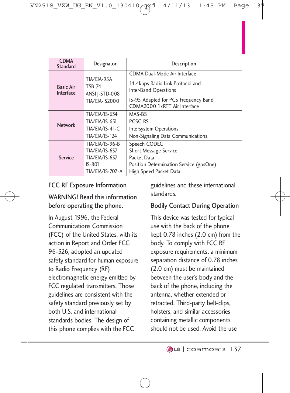 Bodily contact during operation | LG VN251S User Manual | Page 139 / 314