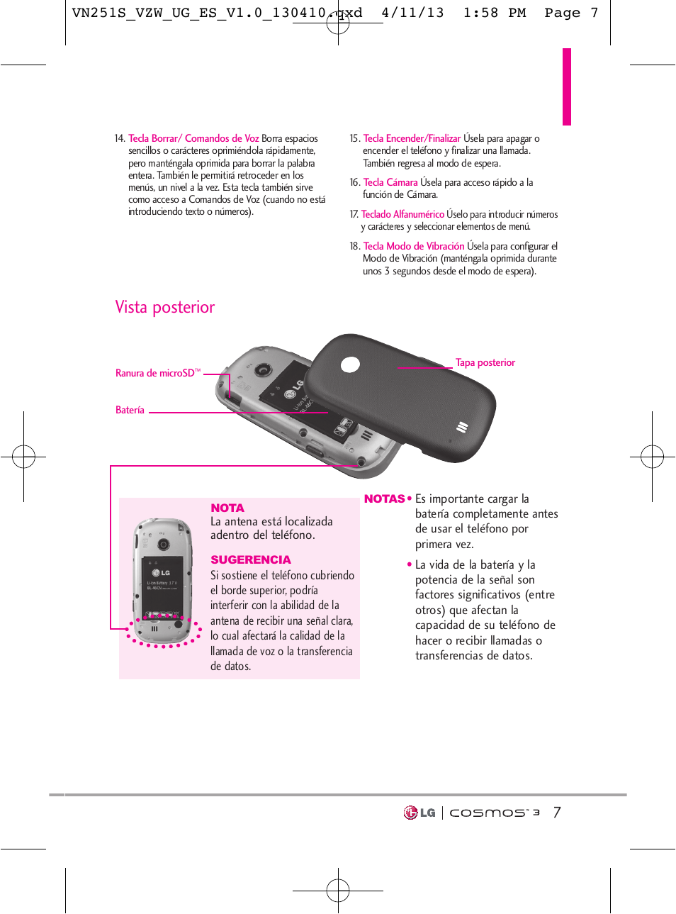 Vista posterior | LG VN251S User Manual | Page 153 / 314