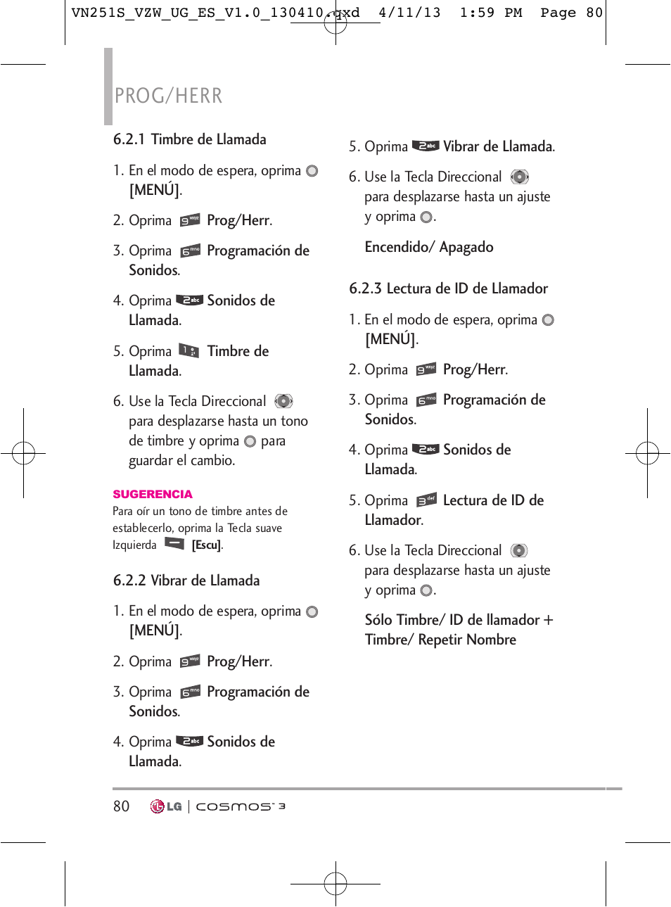 Prog/herr | LG VN251S User Manual | Page 226 / 314