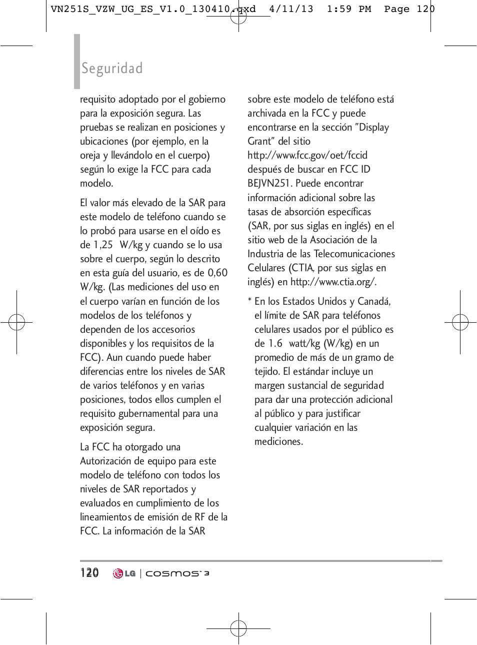 Seguridad | LG VN251S User Manual | Page 266 / 314