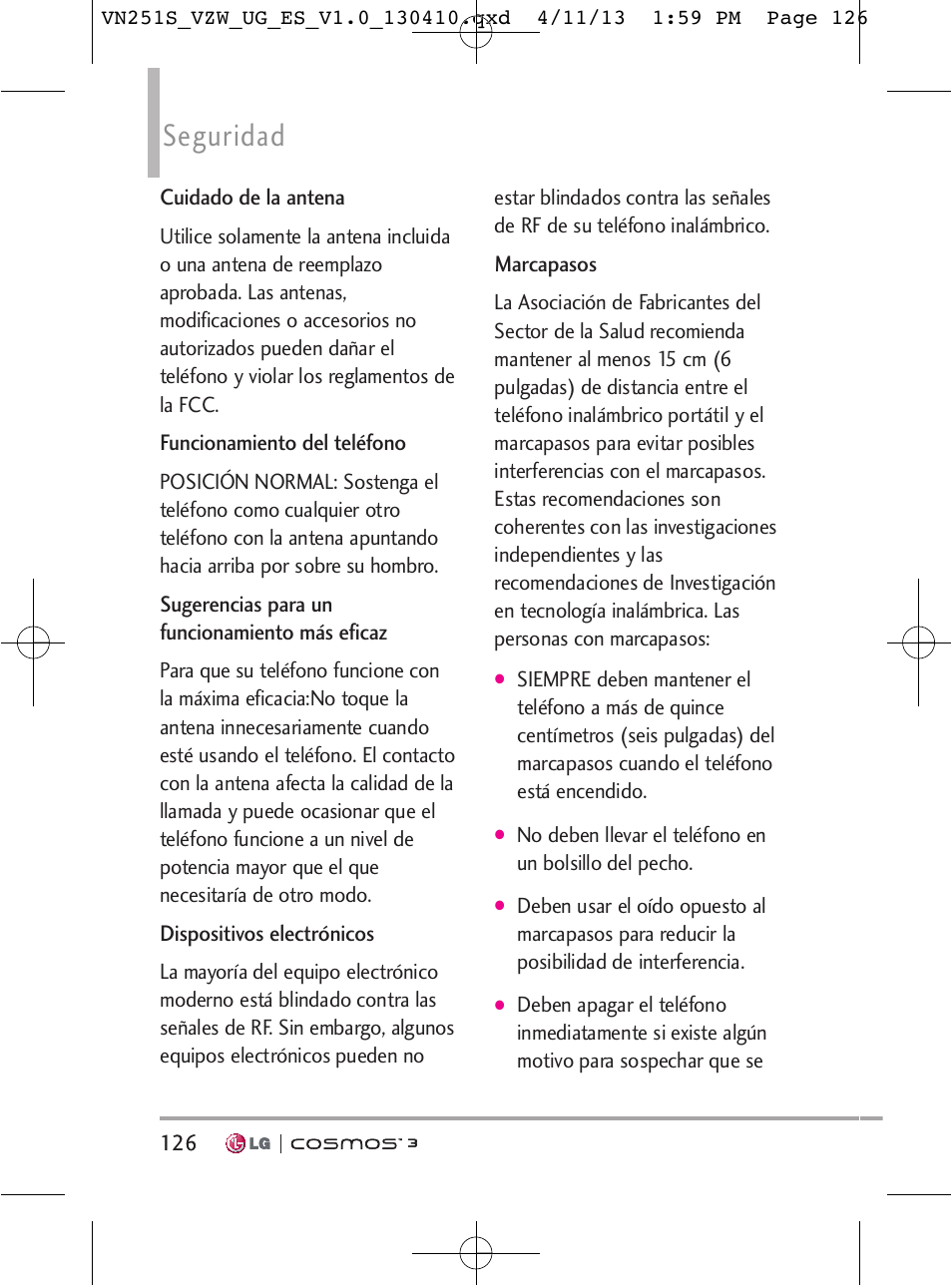 Seguridad | LG VN251S User Manual | Page 272 / 314