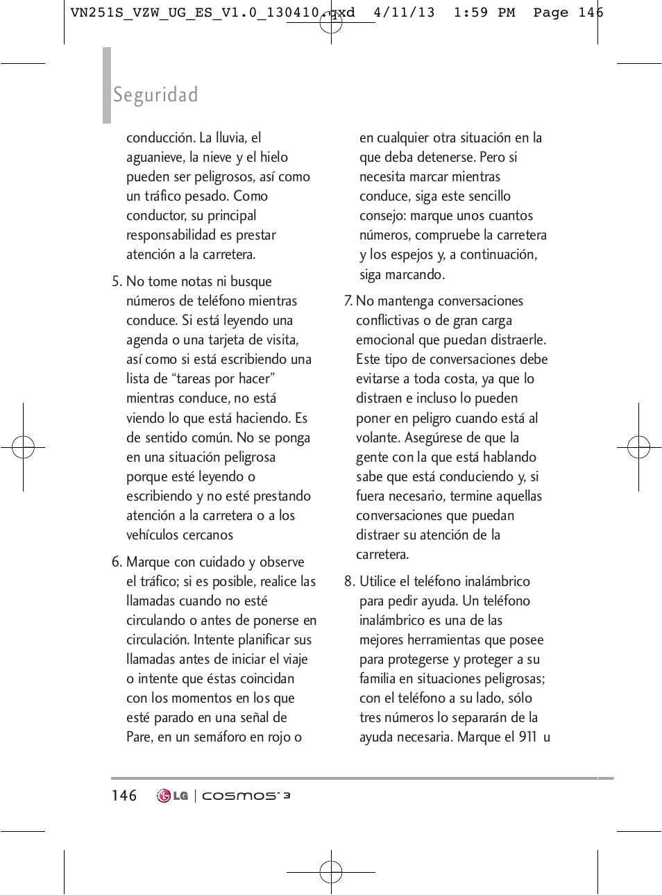 Seguridad | LG VN251S User Manual | Page 292 / 314