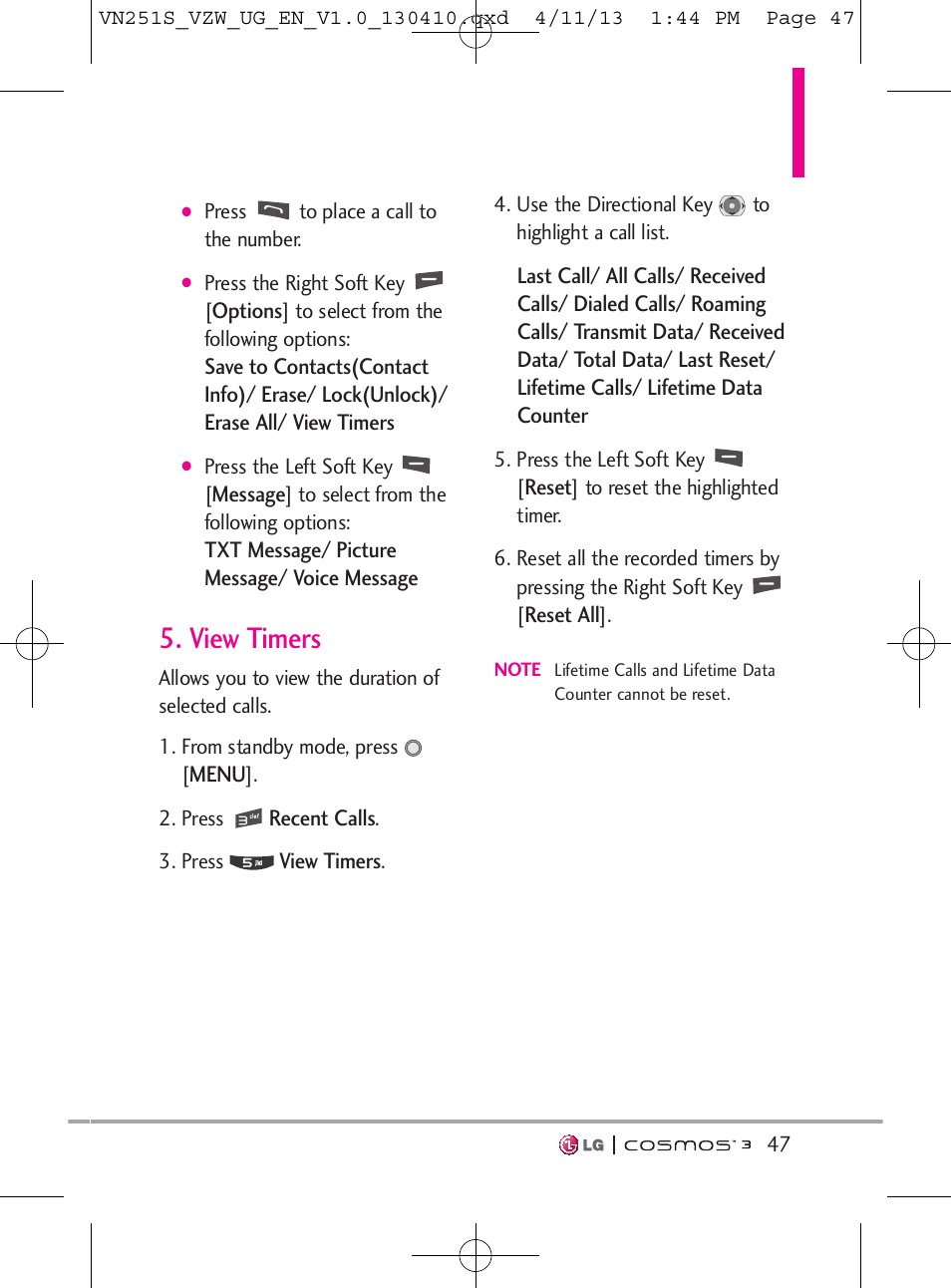 View timers | LG VN251S User Manual | Page 49 / 314