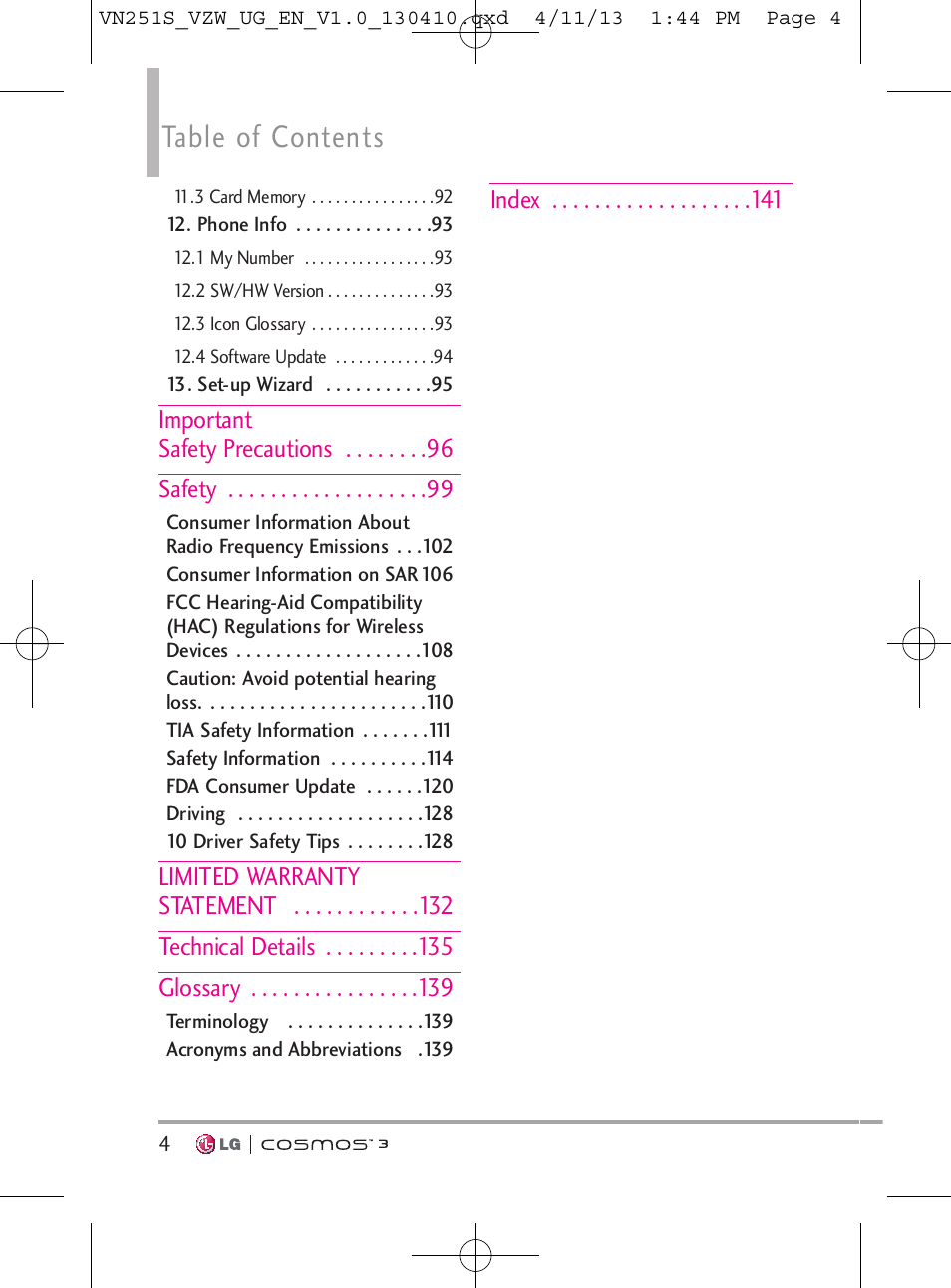 LG VN251S User Manual | Page 6 / 314