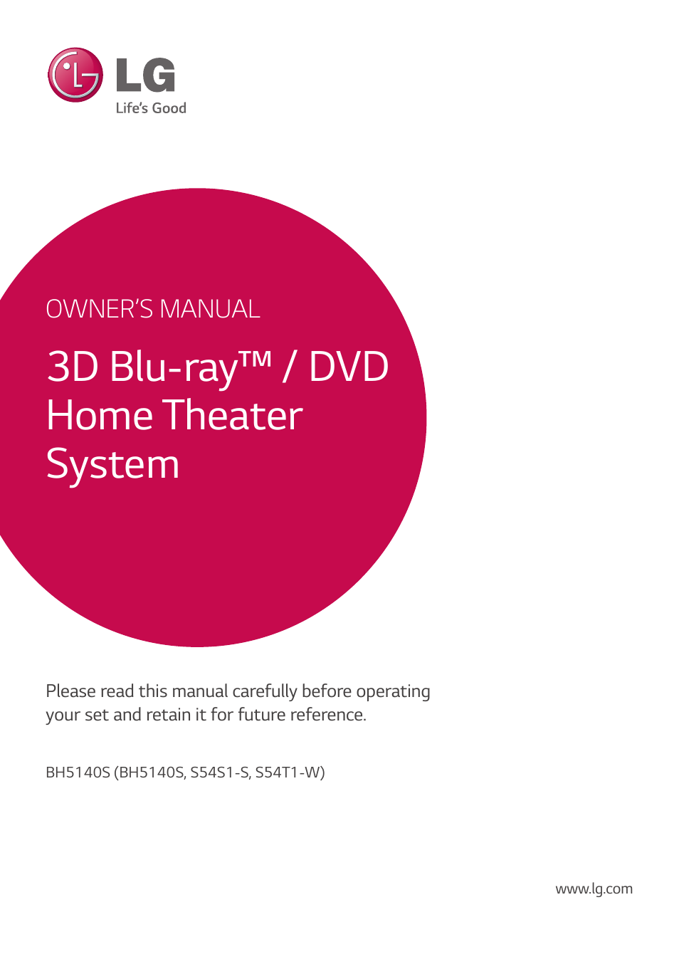 LG BH5140S User Manual | 72 pages