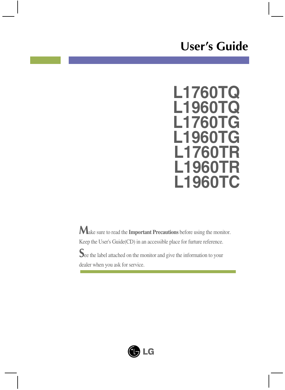 LG L1960TR-BF User Manual | 22 pages