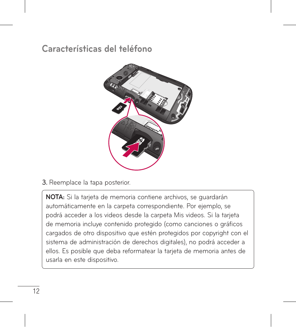 Características del teléfono | LG LG306G User Manual | Page 100 / 186