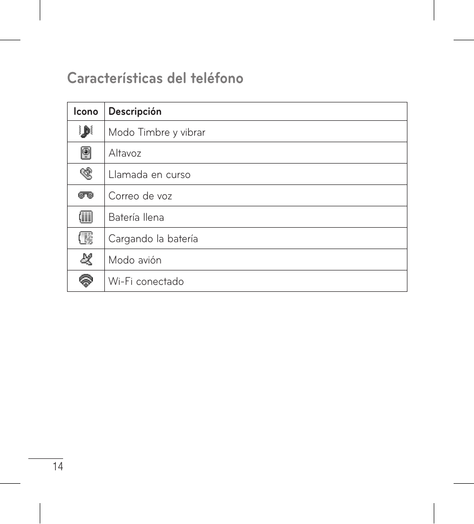Características del teléfono | LG LG306G User Manual | Page 102 / 186
