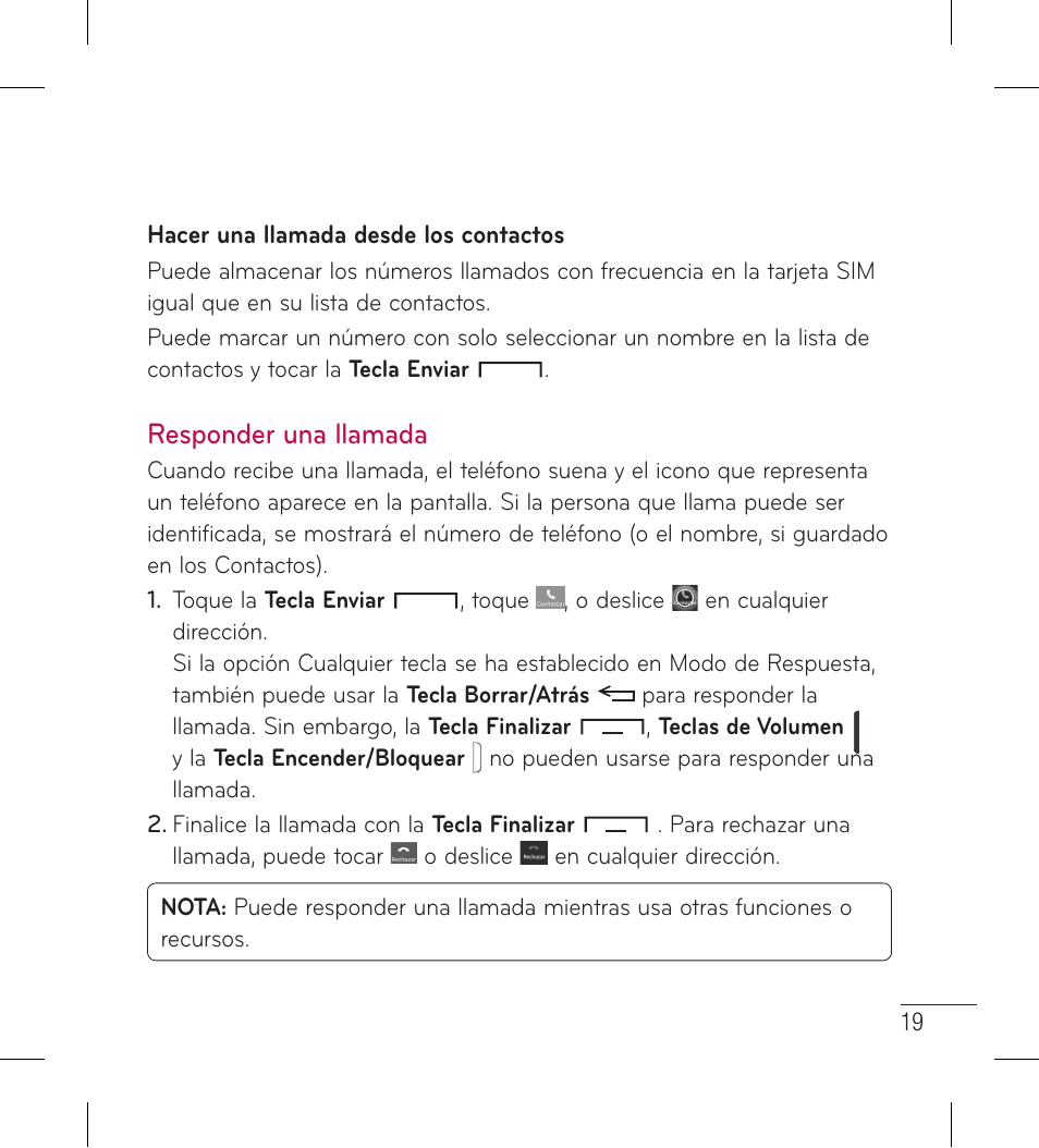 Responder una llamada | LG LG306G User Manual | Page 107 / 186