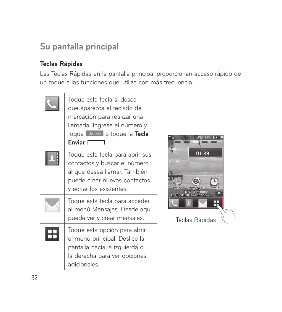 Su pantalla principal | LG LG306G User Manual | Page 120 / 186