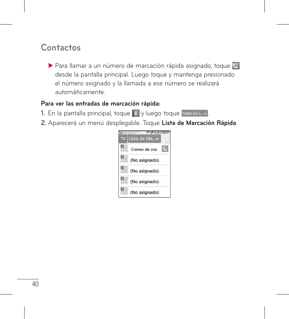 Contactos | LG LG306G User Manual | Page 128 / 186