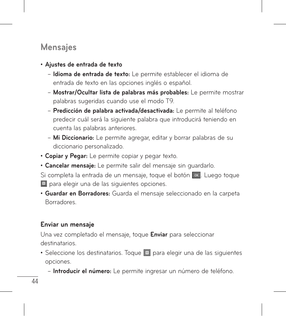 Mensajes | LG LG306G User Manual | Page 132 / 186