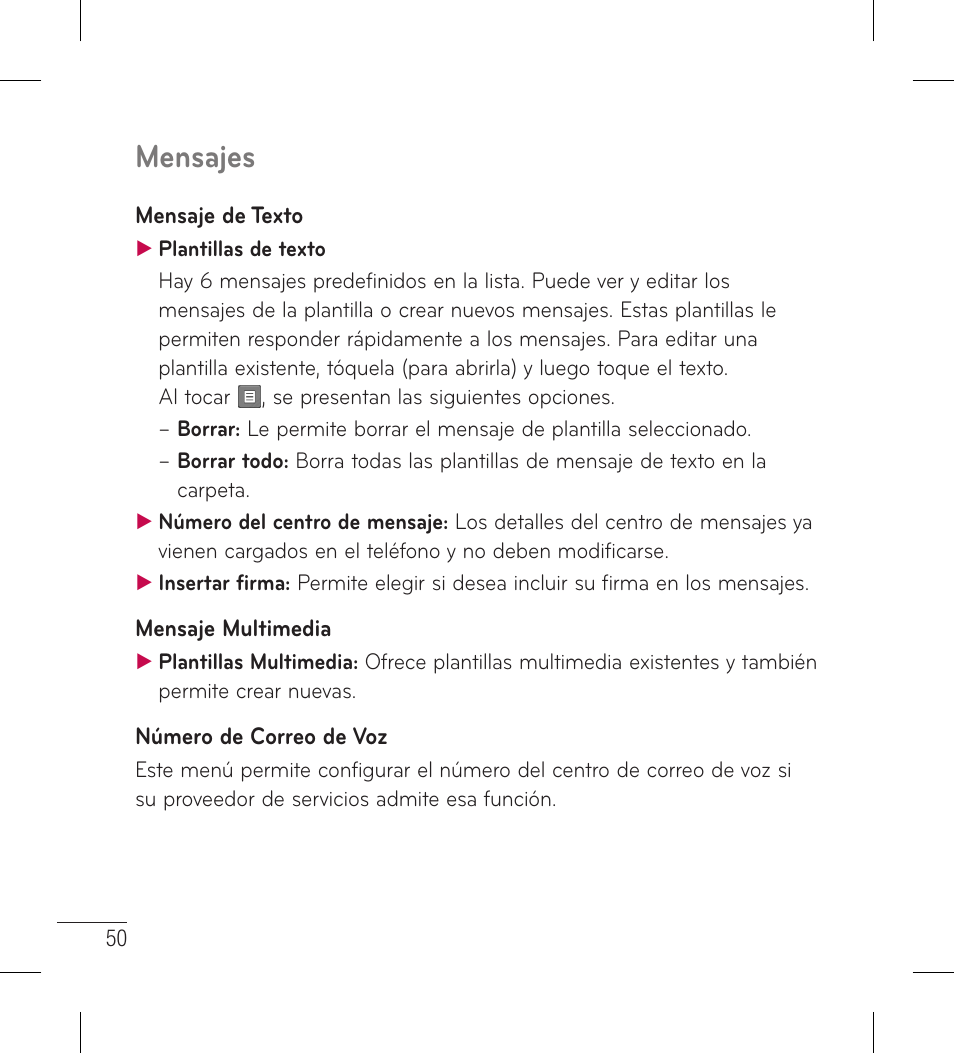 Mensajes | LG LG306G User Manual | Page 138 / 186