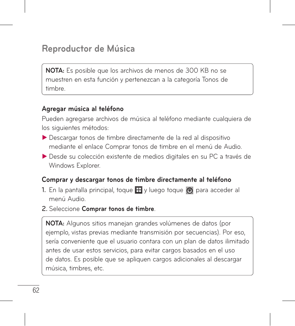 Reproductor de música | LG LG306G User Manual | Page 150 / 186
