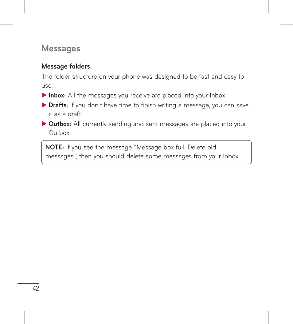 Messages | LG LG306G User Manual | Page 44 / 186
