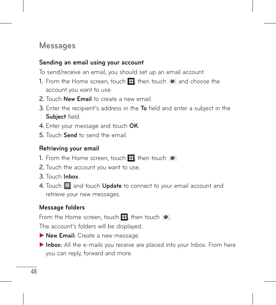 Messages | LG LG306G User Manual | Page 50 / 186