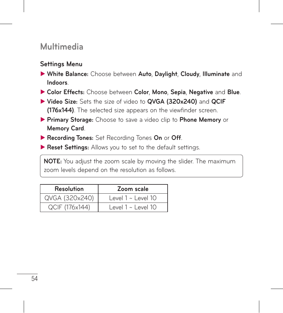 Multimedia | LG LG306G User Manual | Page 56 / 186