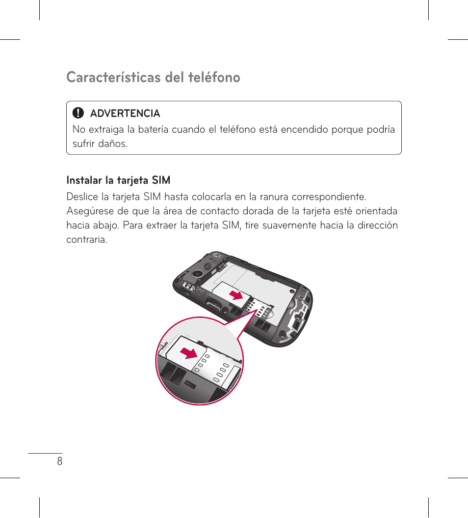 Características del teléfono | LG LG306G User Manual | Page 96 / 186