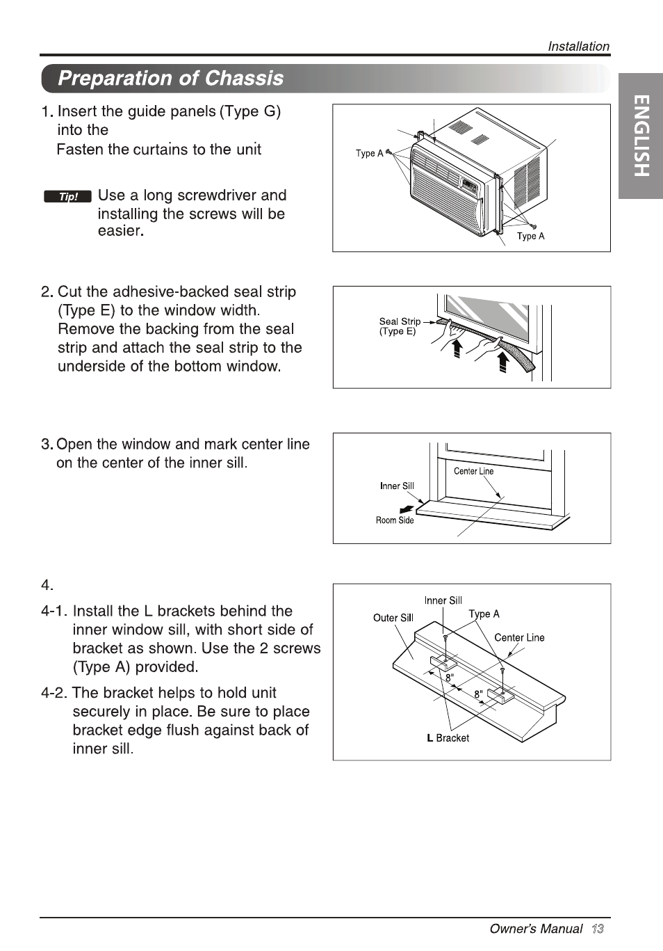 Т³гж 14, Attach l bracket (type d) | LG LW1014ER User Manual | Page 13 / 48