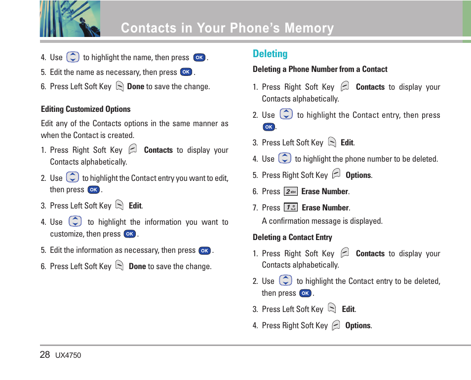 Deleting | LG LGUX4750 User Manual | Page 28 / 92