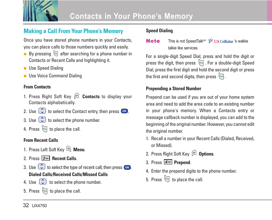 LG LGUX4750 User Manual | Page 32 / 92