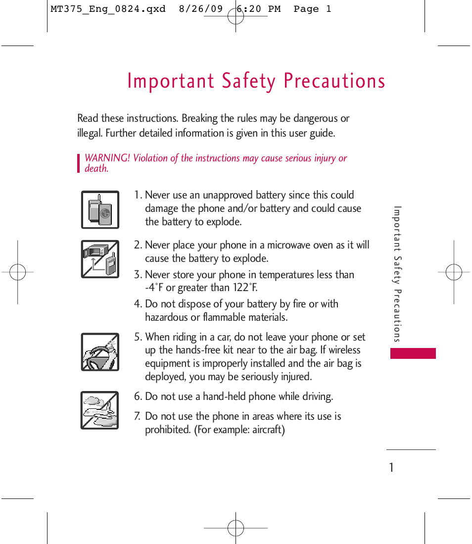 LG MT375 User Manual | 111 pages