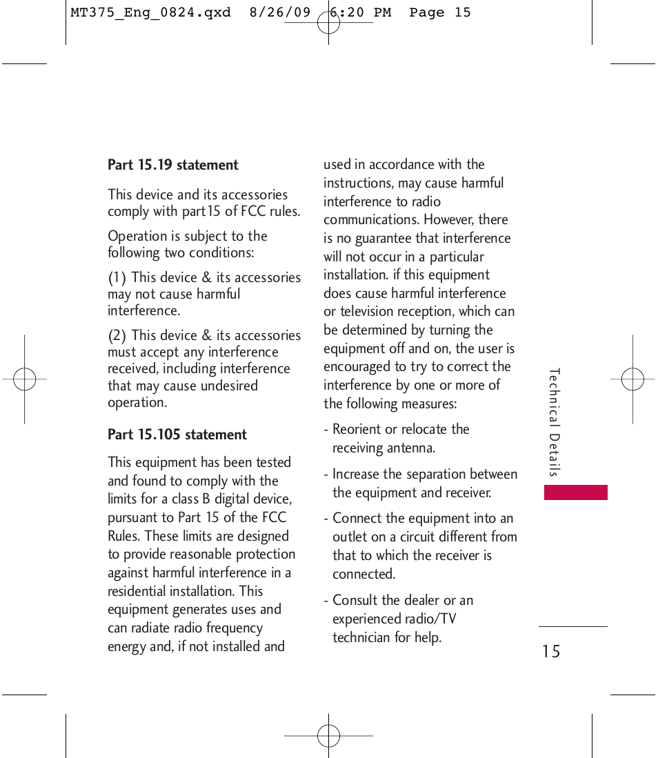 LG MT375 User Manual | Page 15 / 111