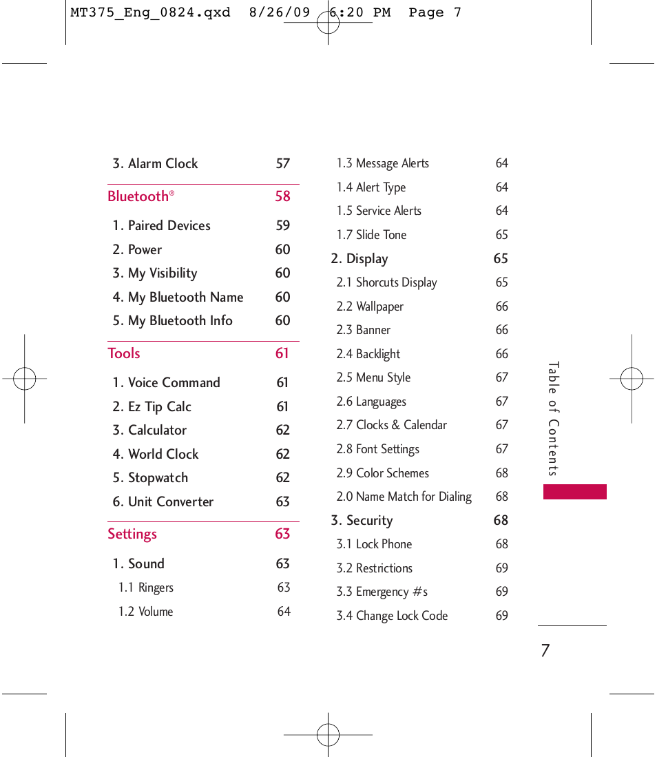 LG MT375 User Manual | Page 7 / 111