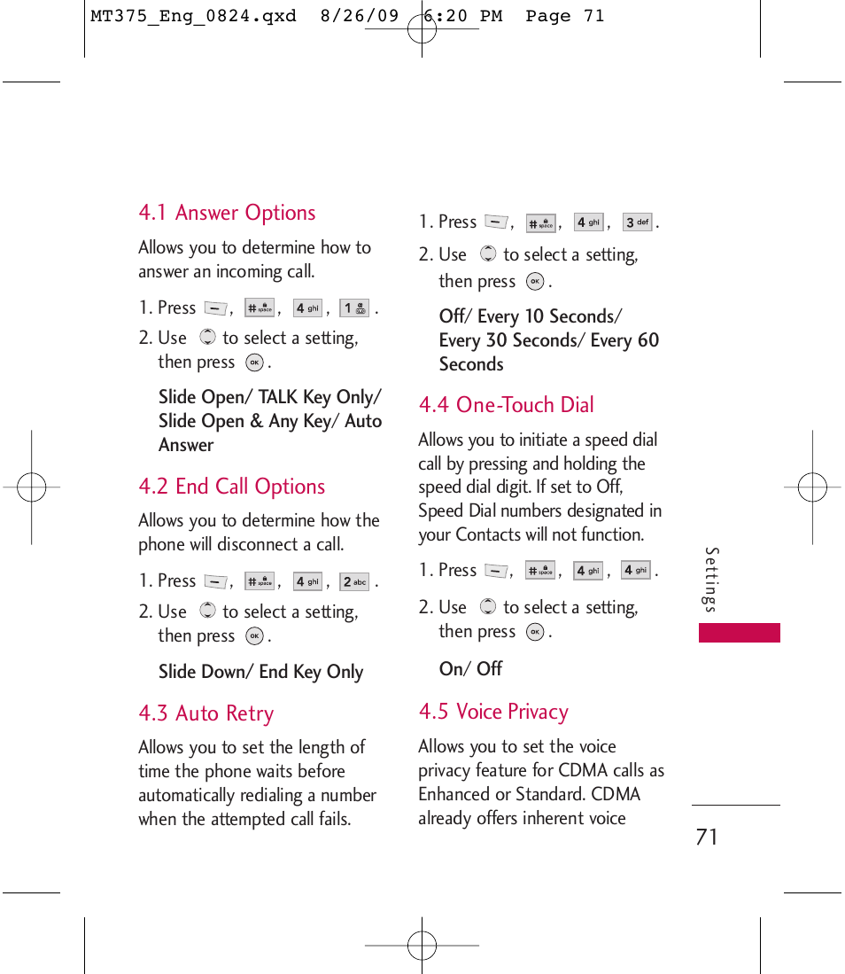 LG MT375 User Manual | Page 71 / 111