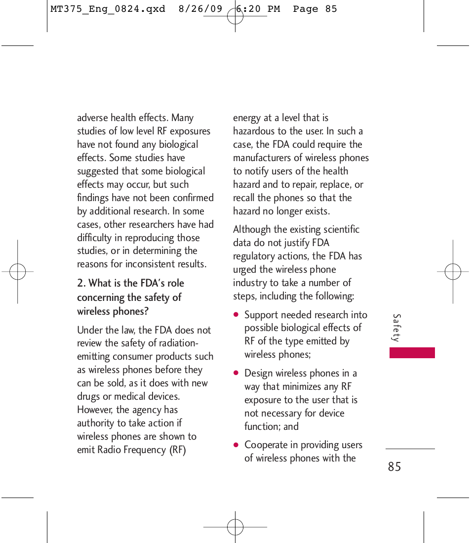 LG MT375 User Manual | Page 85 / 111