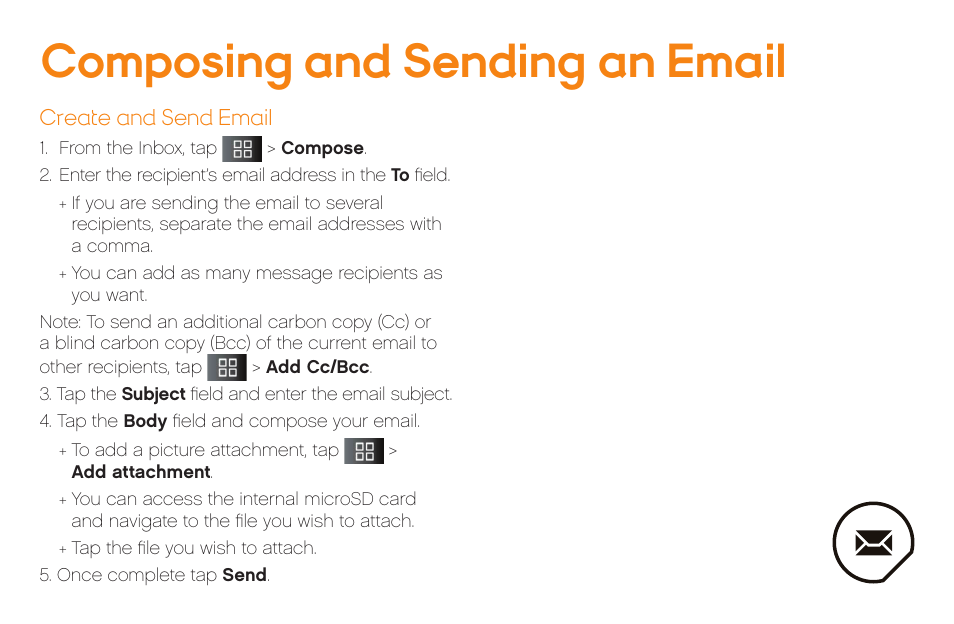 Composing and sending an email | LG LG855 User Manual | Page 16 / 32
