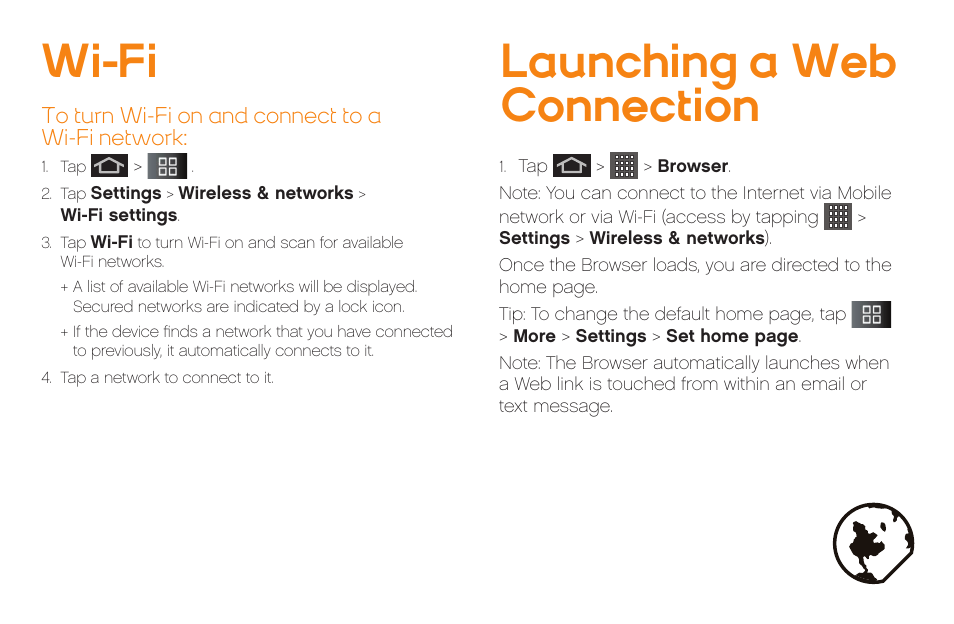 Wi-fi launching a web connection | LG LG855 User Manual | Page 18 / 32