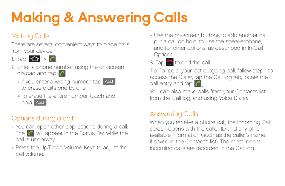 Making & answering calls | LG LG855 User Manual | Page 8 / 32