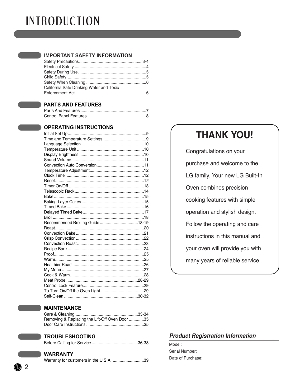 LG LSWS305ST User Manual | Page 2 / 80