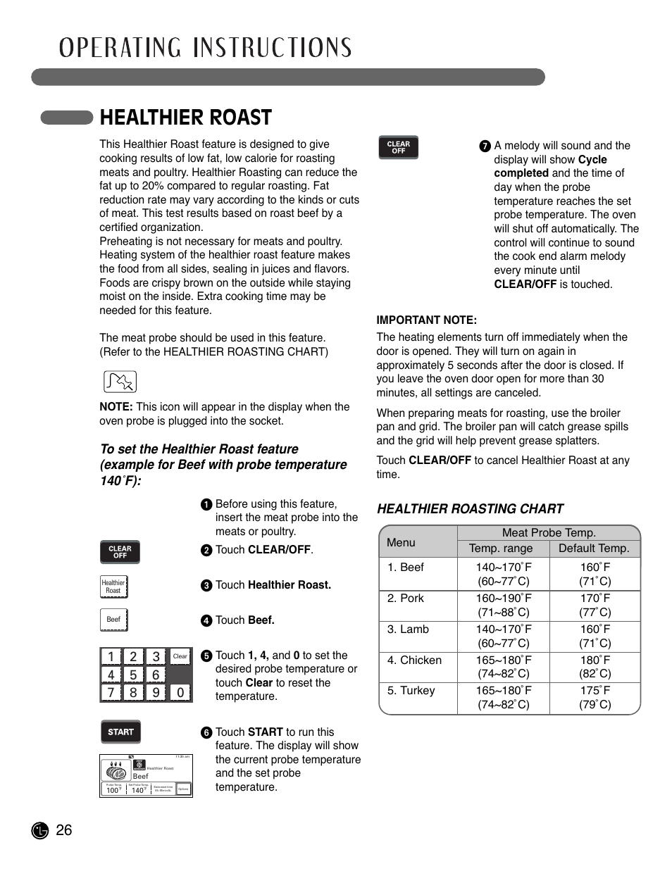 Healthier roast | LG LSWS305ST User Manual | Page 26 / 80