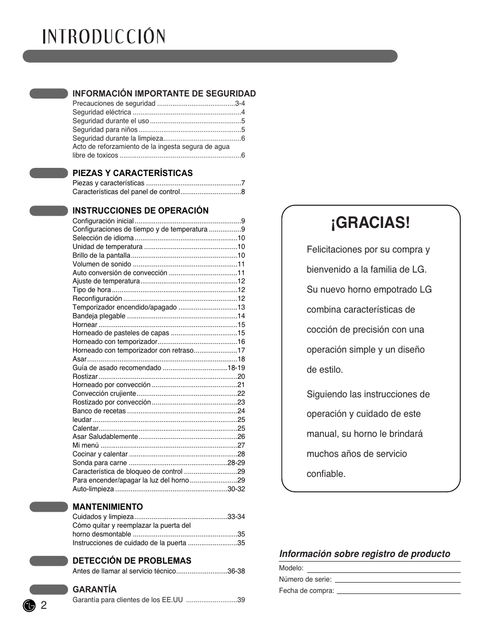 Gracias | LG LSWS305ST User Manual | Page 42 / 80