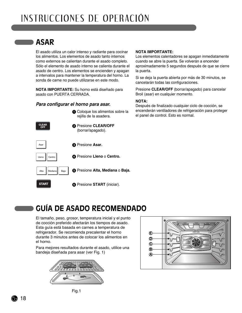 Asar, Guía de asado recomendado | LG LSWS305ST User Manual | Page 58 / 80