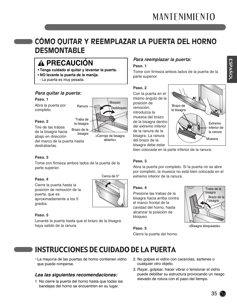 Precaución | LG LSWS305ST User Manual | Page 75 / 80